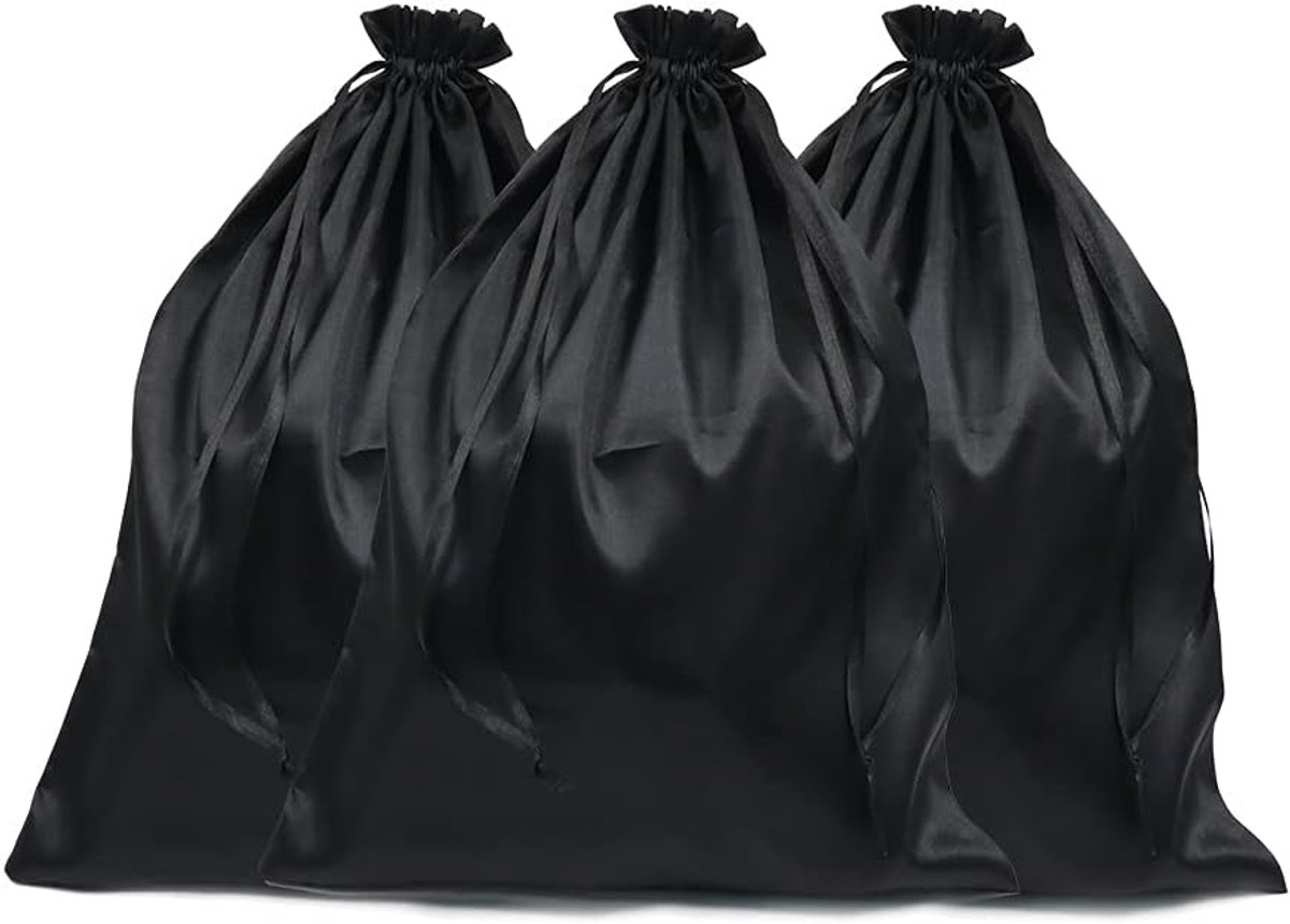 6 pieces satin bags, velvet drawstring, jewellery bag with drawstring, satin wig - ShopVlot