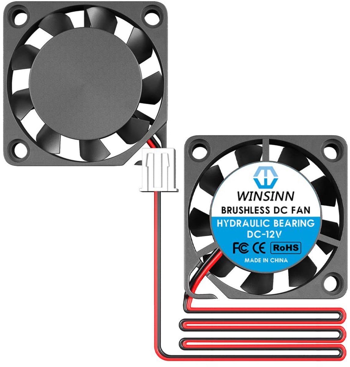 WINSINN 20mm Mini Fan 12V Hydraulic Bearing Brushless 2006 20x6.3mm - High Speed (Pack of 2 pieces) - ShopVlot