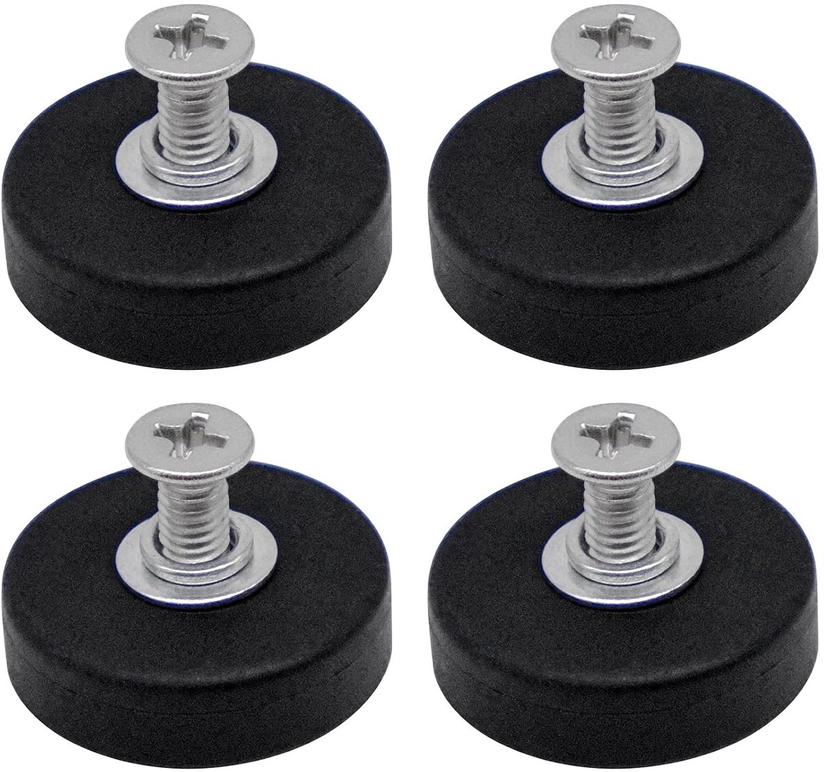 Pack of 4 neodymium magnets with rubber coating, 22 mm, external thread M4, magnet with thread, suitable for vehicles - ShopVlot