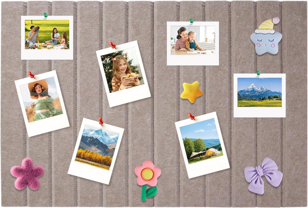 Felt Notice Board Cork Board Felt Plates Self Adhesive DIY Chalkboard Self-Adhesive Cork Wall for Photos Hanging Notes - ShopVlot