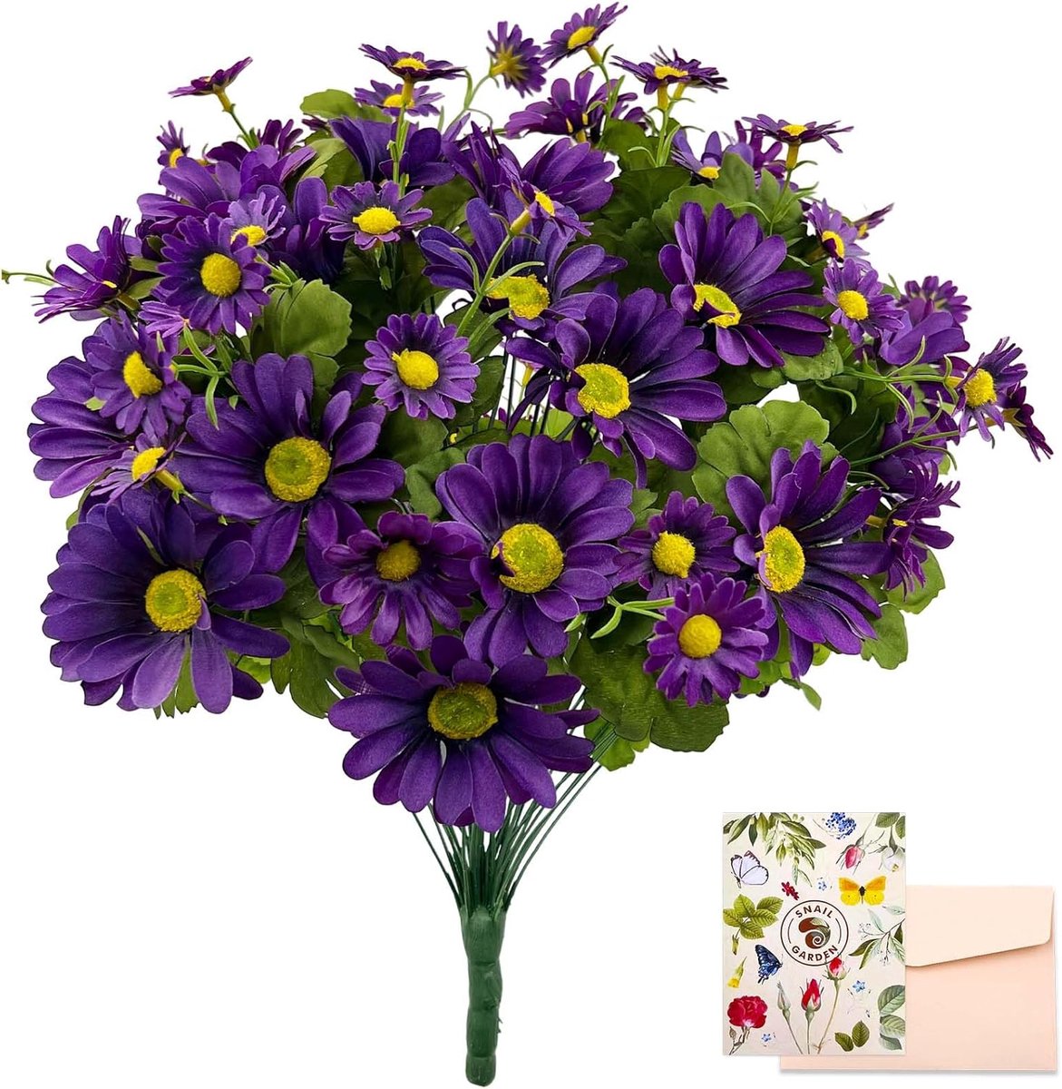 Nepbloemen 52 koppen paars - kunstmatige wilde bloemen - decoratief voor binnen en buiten - ShopVlot