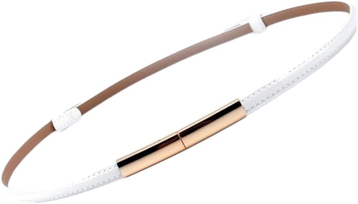 Oyccen Women's Leather Belt Thin Belt with Alloy Buckle for Women Dress with Belt Decorative, White - ShopVlot