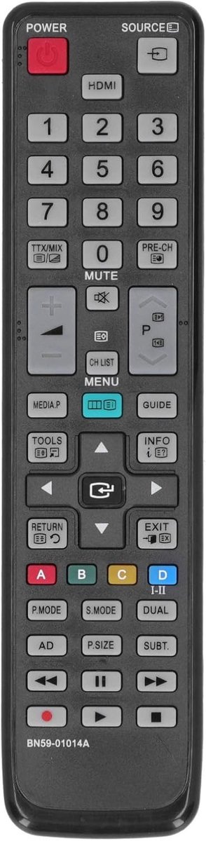 Vervangende afstandsbediening voor televisie, geschikt voor Samsung modellen BN59-01014A, AA59-00508A en meer, met gebruiksvriendelijke functies en lange batterijduur.