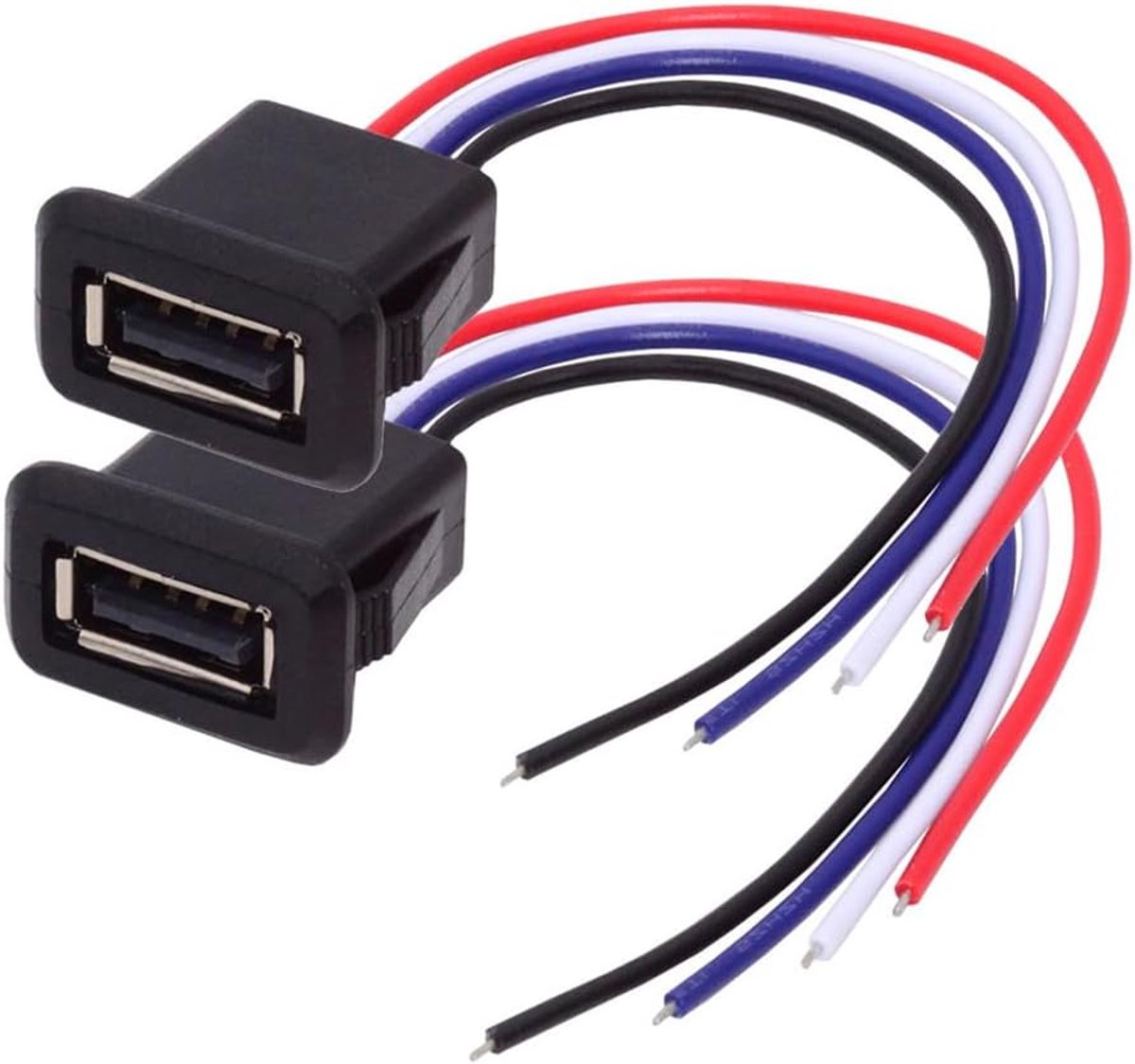 2pcs/set DIY OEM Type A Female Socket To 4Pin Open Cable Latch Mount Type DC 5V Power Data - ShopVlot