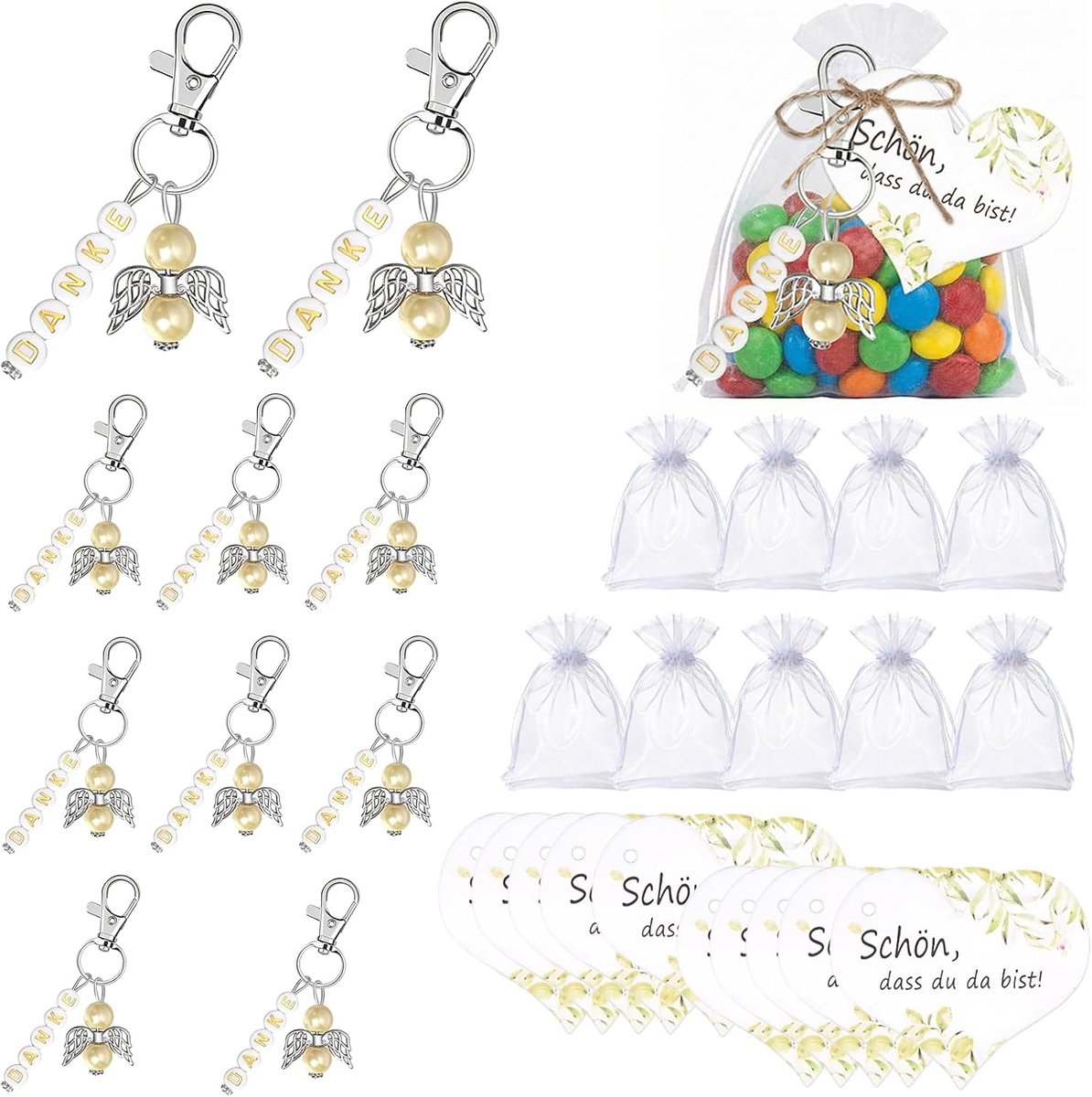 10 stuks beschermengel, cadeaulabels voor communie, bruiloft, Kerstmis, geluksbrenger, gastgeschenk, bruiloft, met - ShopVlot