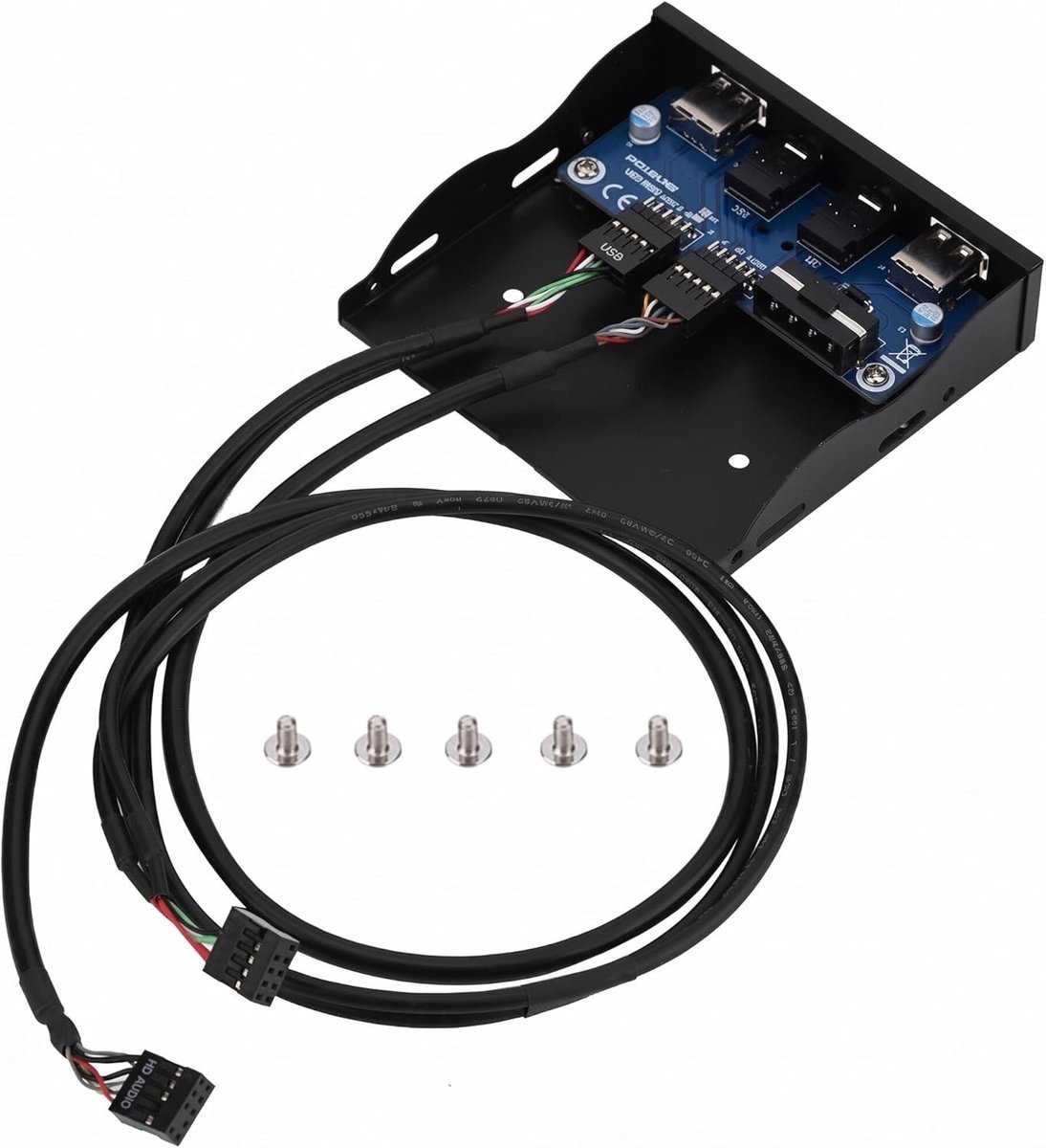 Multi-functioneel frontpaneel met 2 USB2.0 poorten, 3.5" audio aansluiting en microfoon, robuuste metalen constructie voor langdurig gebruik, eenvoudig aan te sluiten en gebruiksvriendelijk