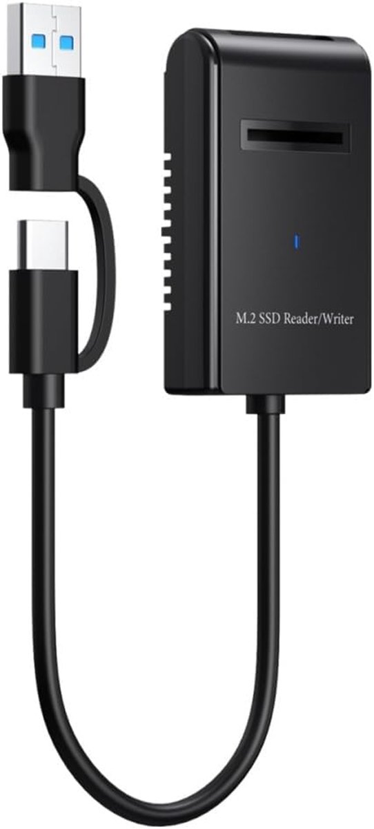 Cablecc NVME M.2 M-Key SATA NGFF SSD Docking Extra Enclosure with Cable to USB 3.0 Type-C Type-A Horizontal Type - ShopVlot
