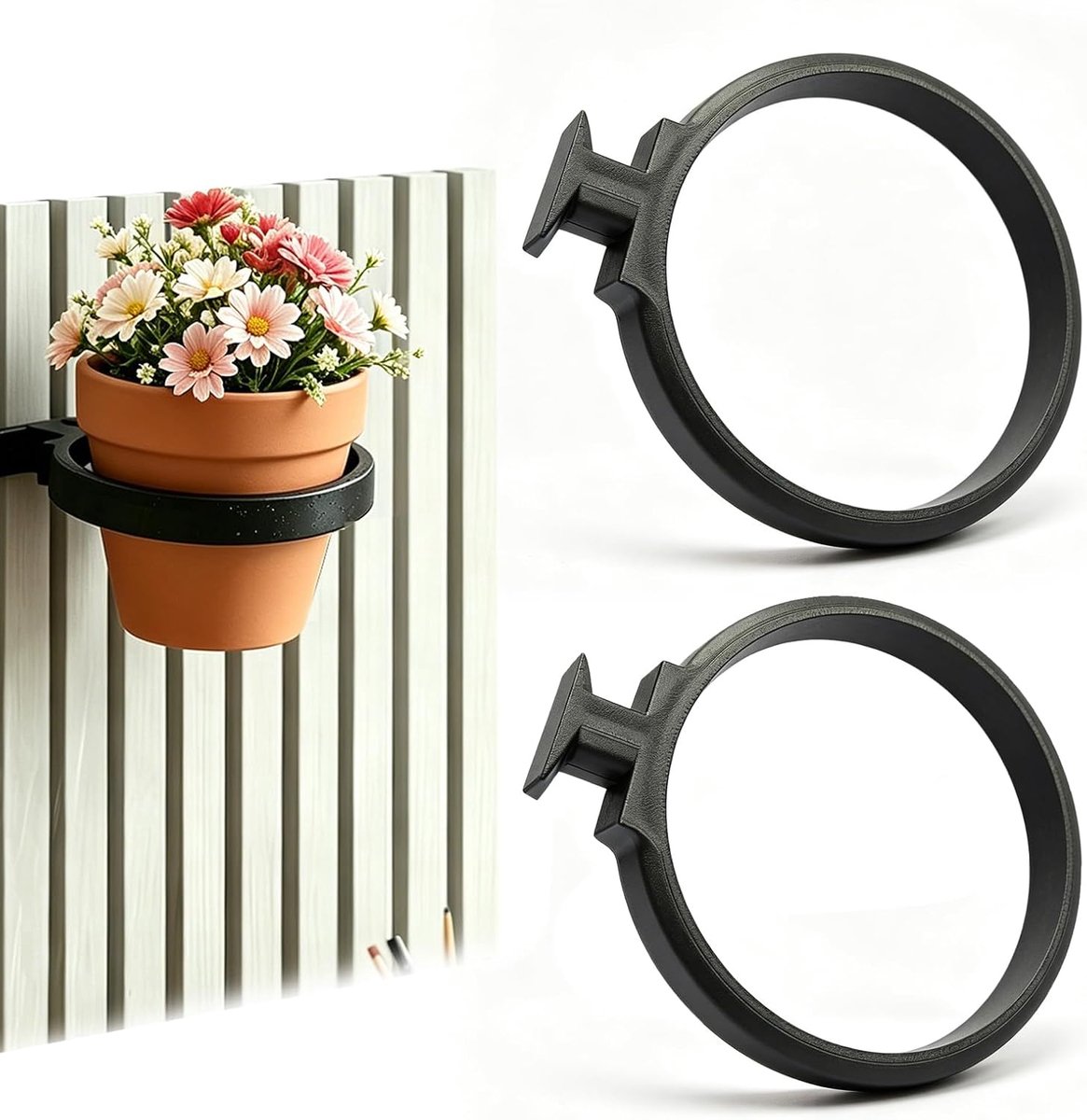 Akoestische panelen, 2 stuks, accessoires voor akoestische panelen, bloempothouder zonder boren, voor geluidsisolatie - ShopVlot