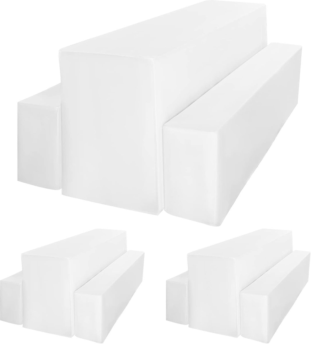 Pesonlook 2 Pack Beer Bench Covers Beer Table Cover Set of 3, White Beer Table Sofa Cover Set for 50cm Table Width - ShopVlot