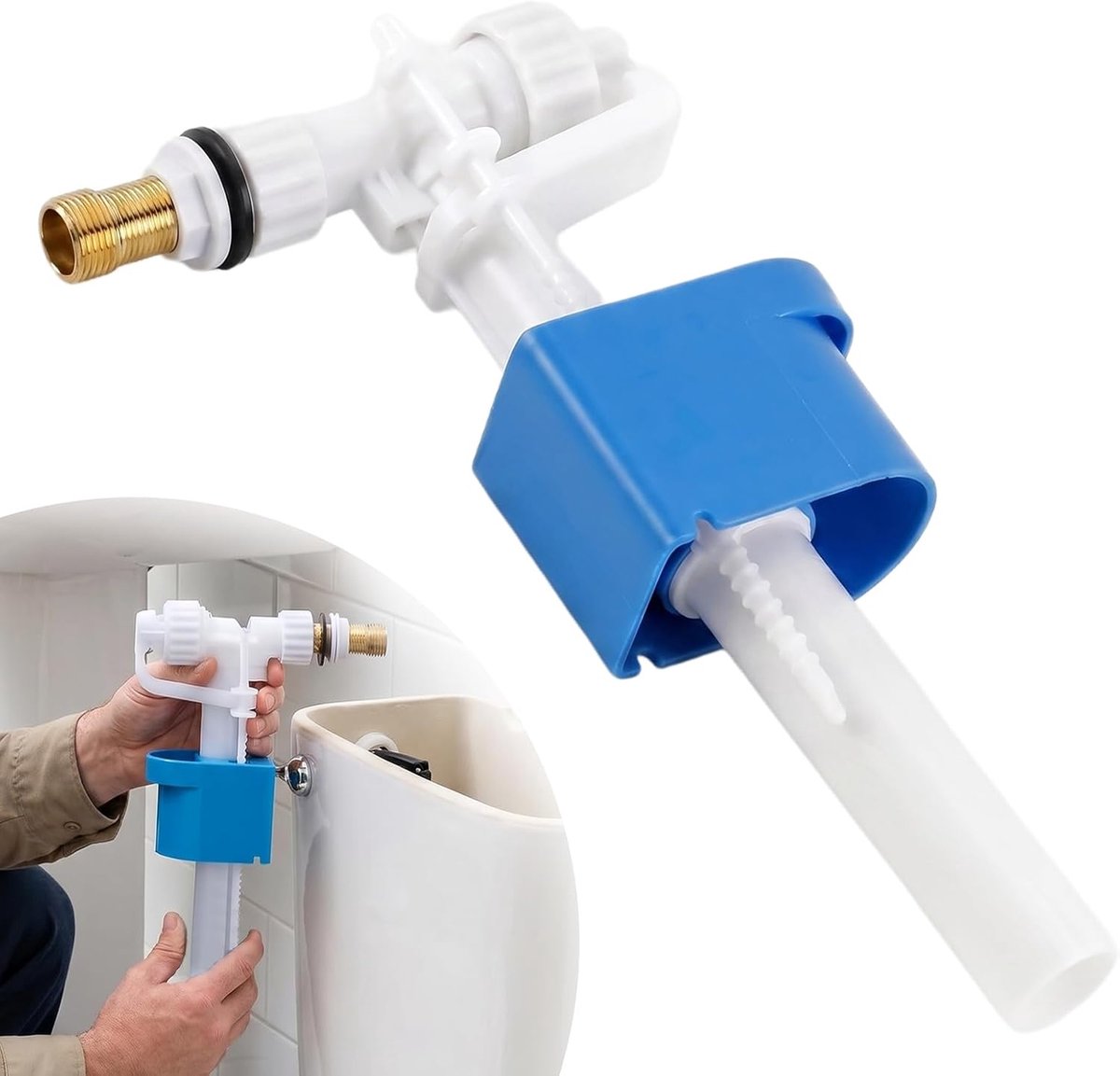Universeel Spoelbak Vulventiel met G3/8 & G1/2 Messingaansluitingen - ShopVlot