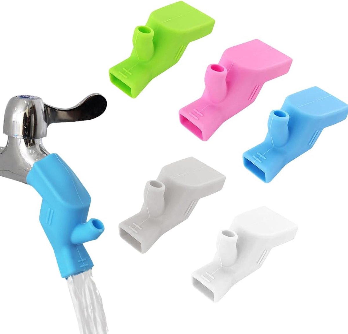 5 Long Faucets for Kids, Extension of Bathroom Faucets, Long Kitchen Taps, Silicone Bath Taps for Baby Washing Hands - ShopVlot
