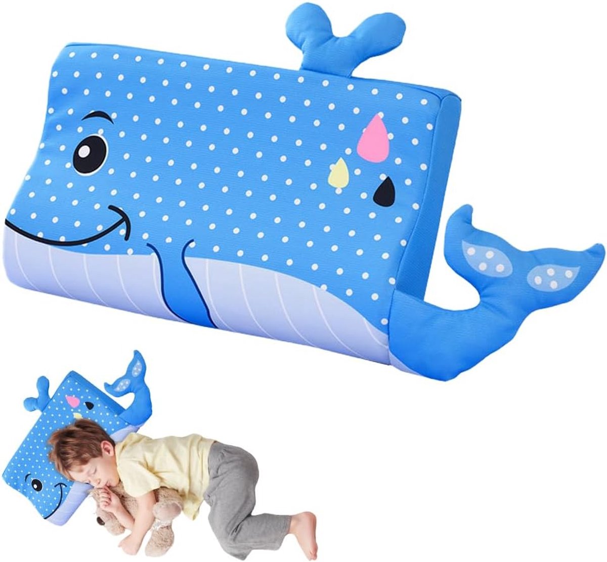 Schlummerkids Kussen, 46x26cm Calmly Kinderkussen met Kussensloop, Memory Foam, Ergonomisch Schlummerkids Kussen voor - ShopVlot