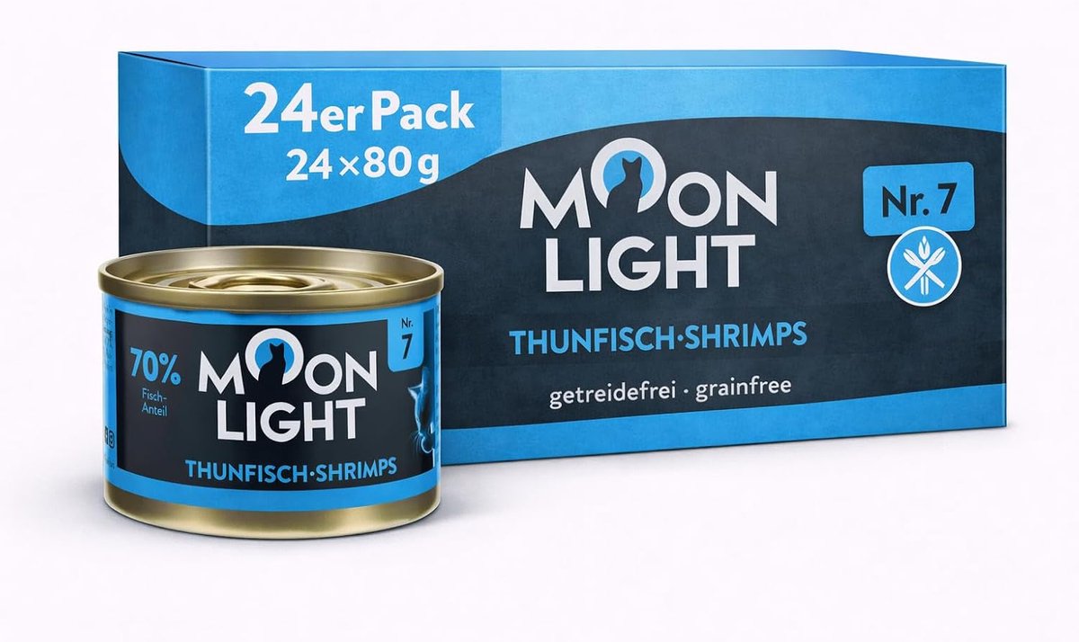 Moonlight Premium Wet Food for Cats, Grain-Free Recipe, Delicious in Home Juice, Lots of Meat Content, No. 7 Tuna and - ShopVlot