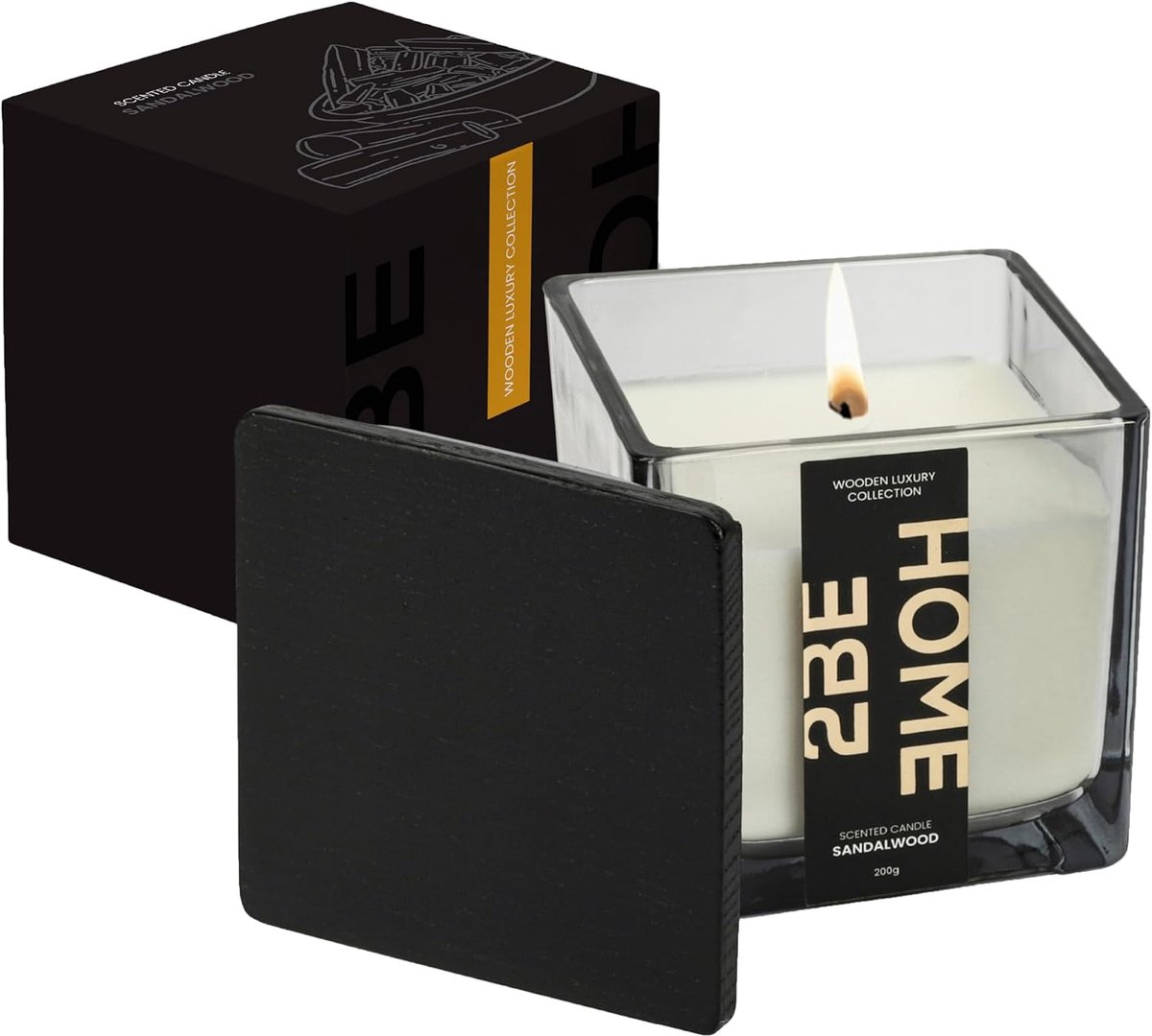 Scented candle Sandalwood – 40-45 hour country candle – Handmade Aromatherapy Candle with Soft Sandalwood scent – - ShopVlot