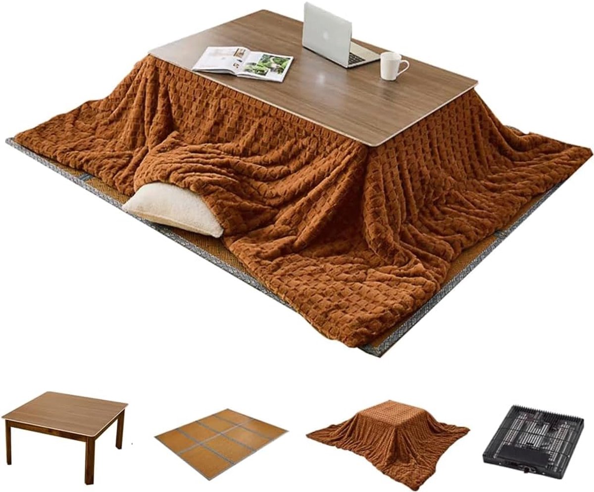 Japanese Style Heated Table, Electric Stove, Tea Table, Solid Wood, Kang Table, Heated Winter Table for Heating - ShopVlot