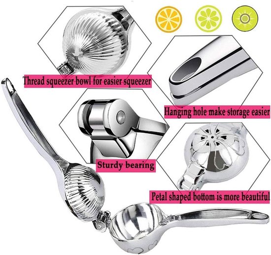 Hand Manual Lemon Squeezers, Stainless Steel Manual Fruit Juicer Lemon Orange Juicer Lime Hand Juice, Lime Squeezer - ShopVlot — afbeelding 3