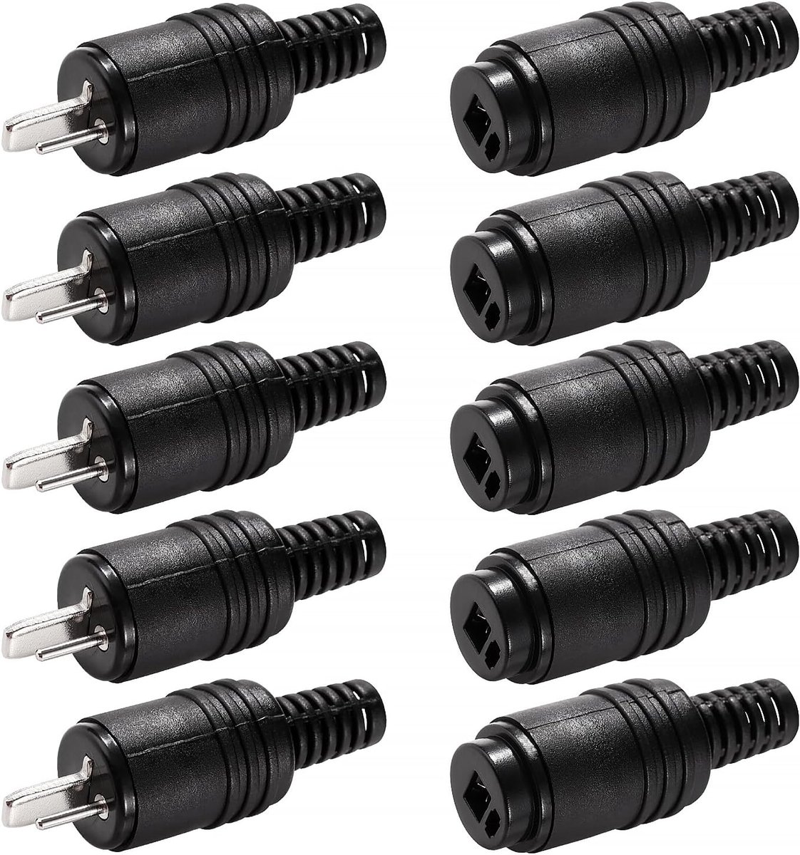 DIN Luidsprekerstekkers - Hifi Connectoren - Luidsprekers Aansluiten - Schroefbaar Geen Solderen - 10 Stuks - Zwart