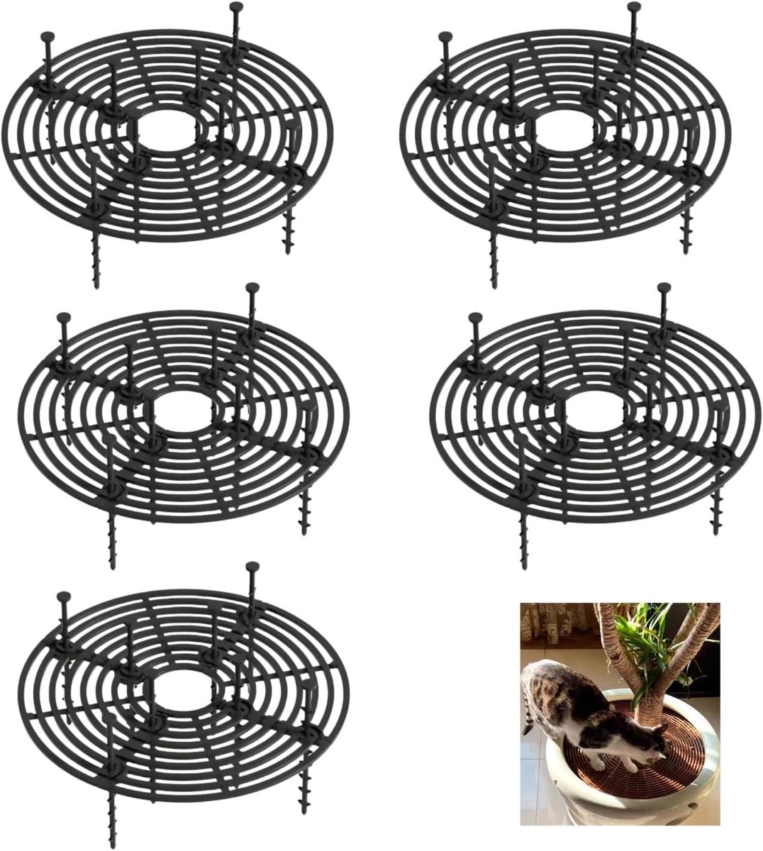 5pcs Plant Pot Cover Animal Plant Protector 30cm/11.8inch Plant Pot Grid with Center Cutout Flower Cover Bottom - ShopVlot