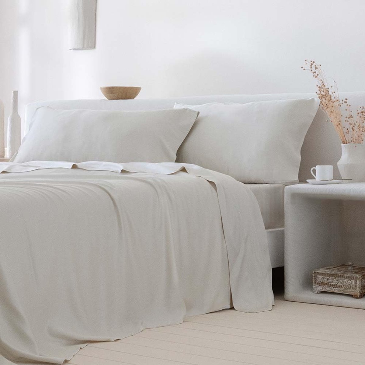 COTTON ARTean ECOFRIENDLY Bamboo Bedding Set, Beige - ShopVlot