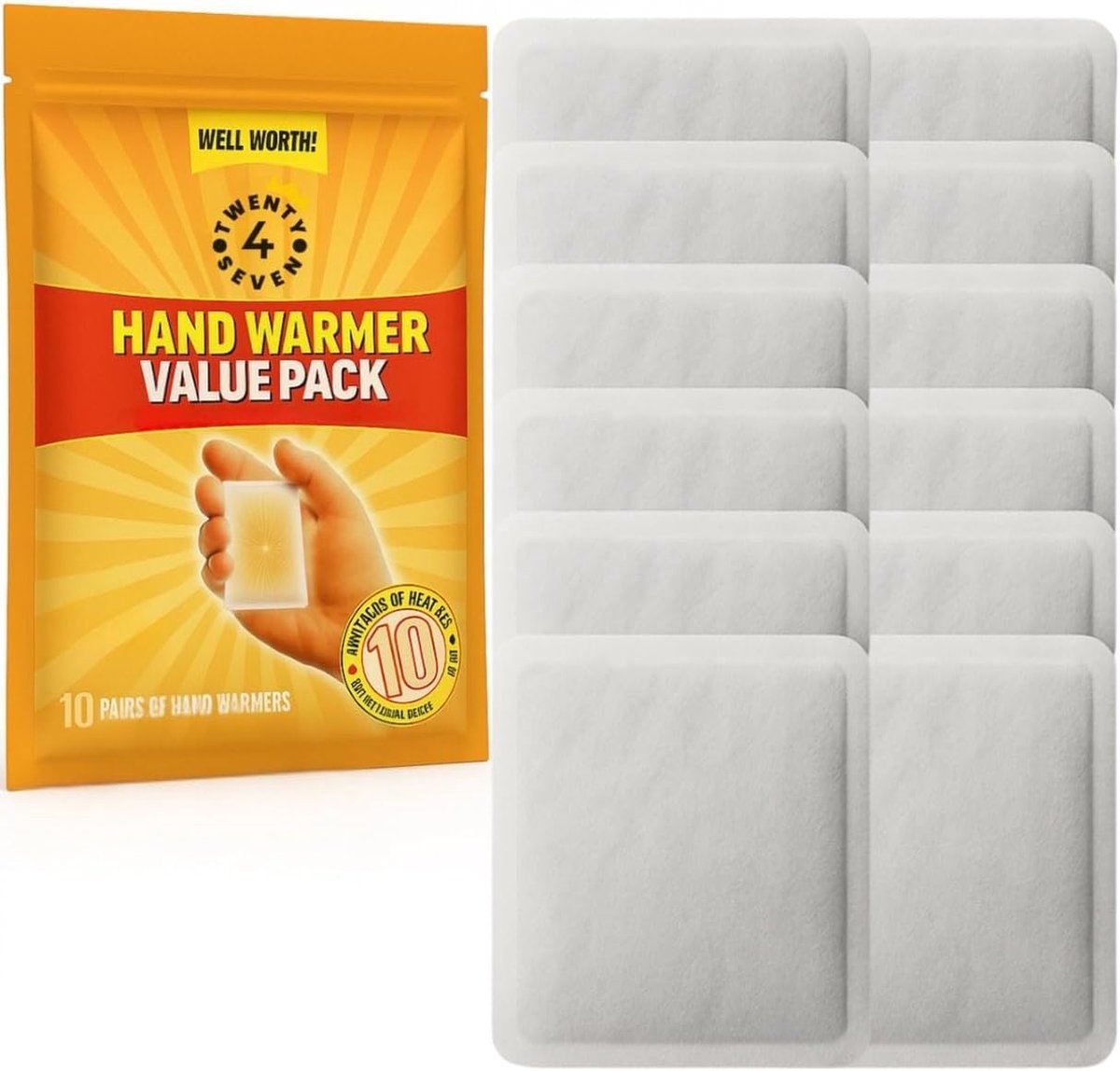 Twenty4seven Hand Warmers 10 Pieces - Foot Warmers & Hand Warmers - Pocket Heaters - Heat Pads for Glove - ShopVlot