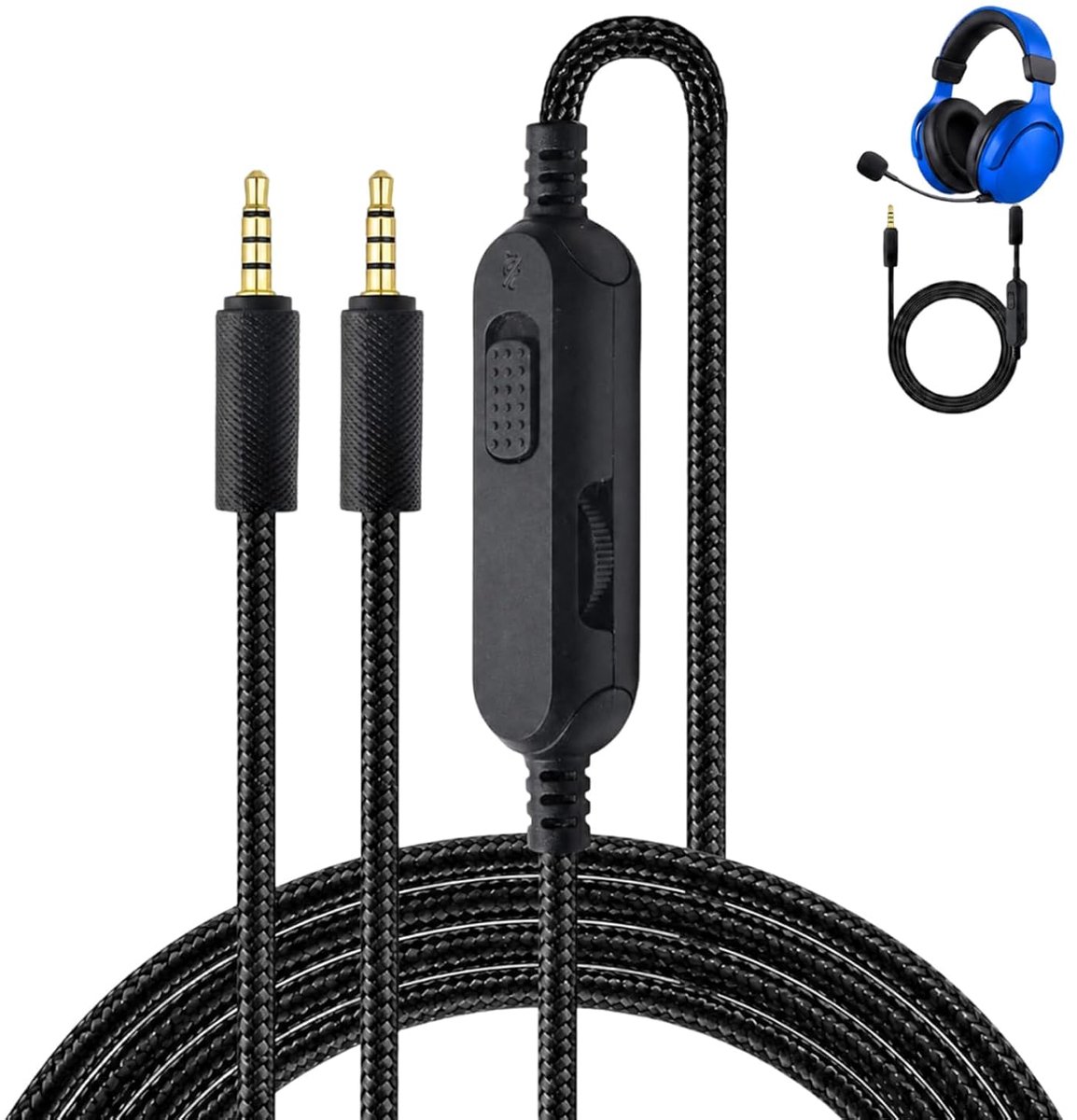 Vervangende kabel voor hoofdtelefoon, compatibel met Logitech G Pro G PRO X G433 G233 3,5 mm jack, audio-verlengkabel - ShopVlot