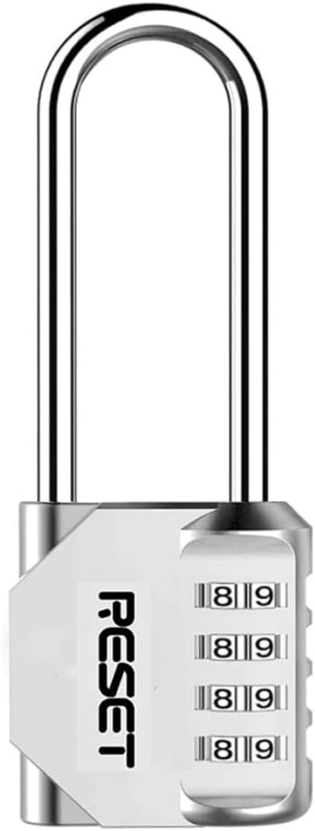 RESET - 4-digit combination padlock with 2.4 inch long bracket, outdoor combination lock, waterproof padlock for - ShopVlot