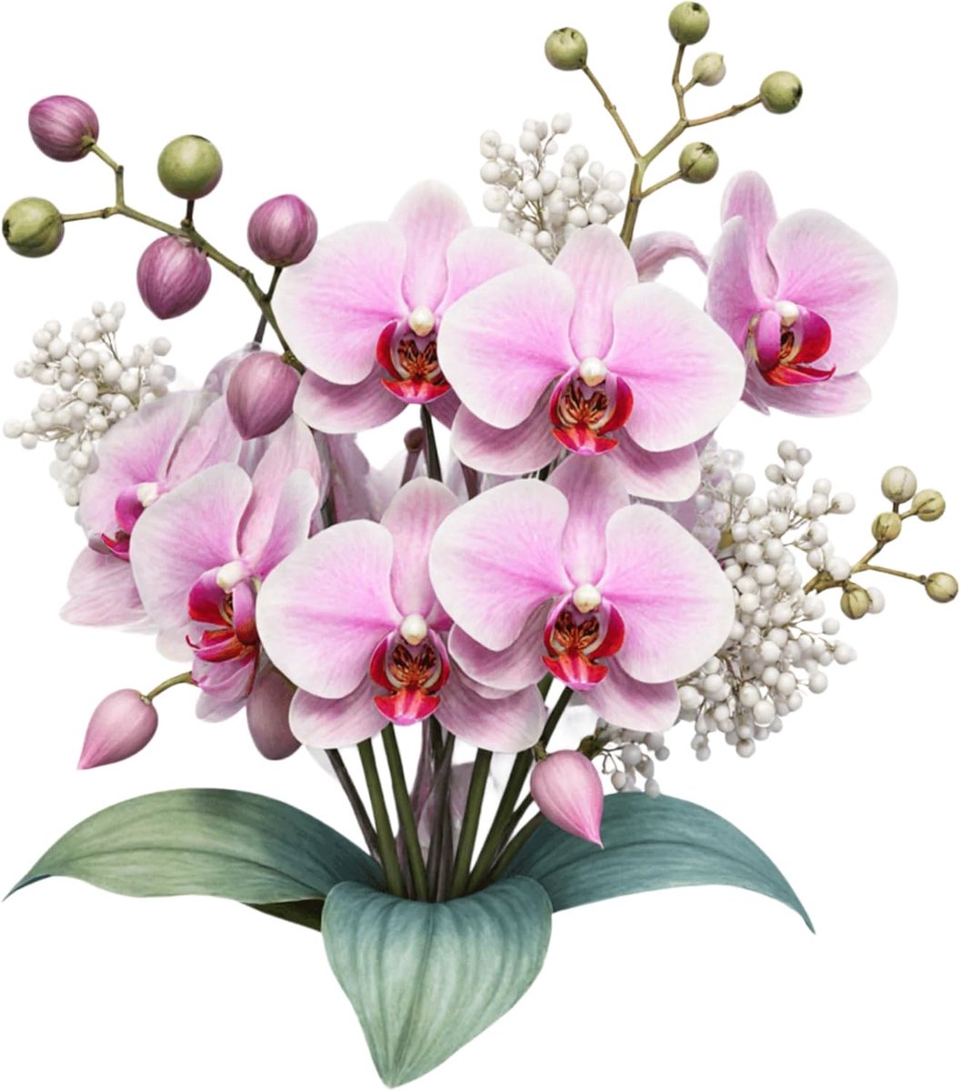 Roze orchidee boeket stickers 2 stuks 15,5 inch autoruit decor bloemenpatroon voor raam reserveband cover - ShopVlot
