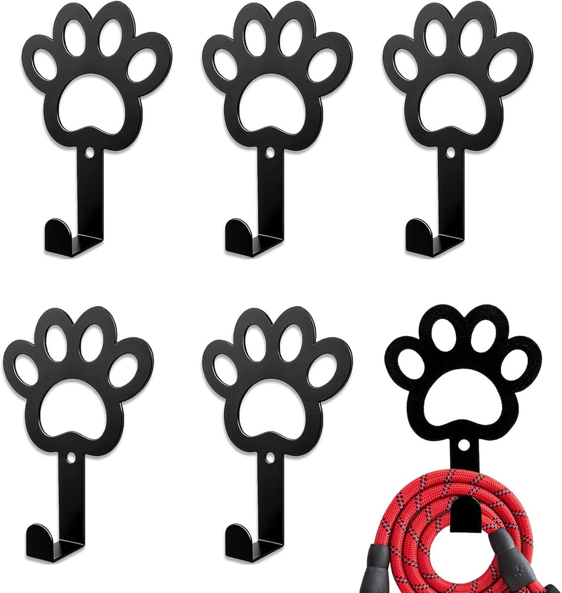 6 stuks sleutelhangers voor wandmontage, hondenriemhouder, wandgarderobe voor honden, voor accessoires, halsbanden - ShopVlot