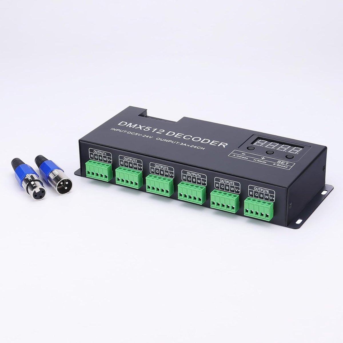 JOYLIT 24 Channel RGBW DMX LED Decoder with Digital Display, DC 5V-24V 3A/CH 72A DMX512 Decoder RGB RGBW LED - ShopVlot
