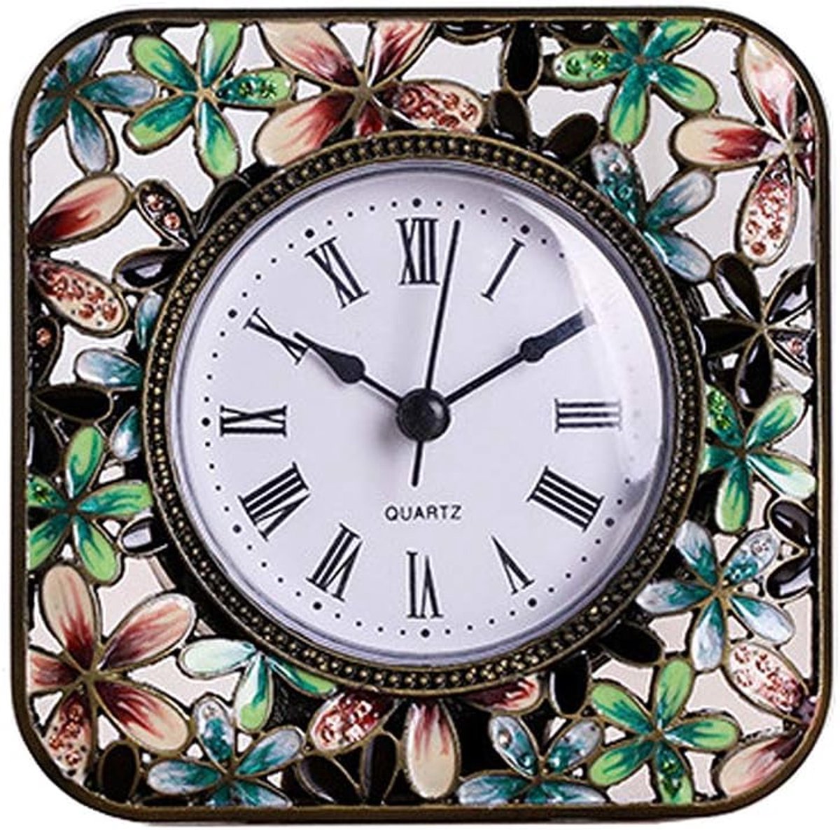 Style European Pastel Orange-Rustic Style Desk Table Clock Home Clock - ShopVlot