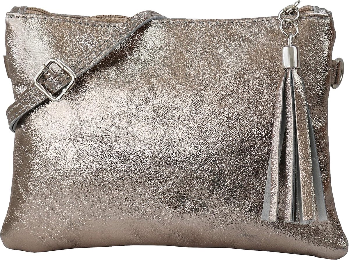 SH leder Anny G248 Genuine Leather Clutch Small Handbag, Evening Bag, 22 x 15 cm, Bronze, Small - ShopVlot