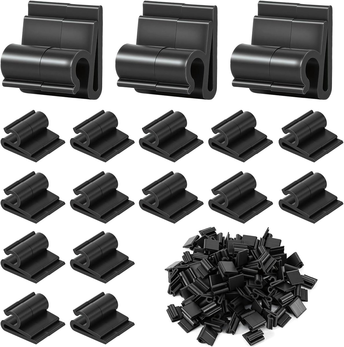 100 stuks bevestigingsclips voor zichtwerende strips, pvc hekclips, zwart - ShopVlot