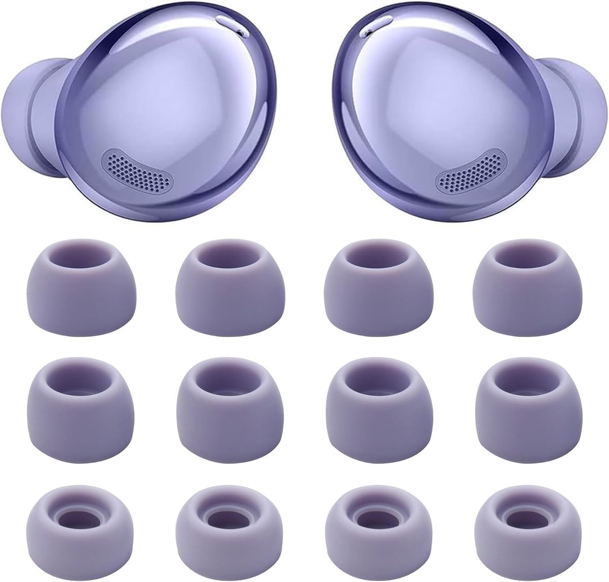 6 Pairs S/M/L Replacement Silicone Earbuds Compatible with Samsung Galaxy Buds Pro Earbuds (Purple) - ShopVlot