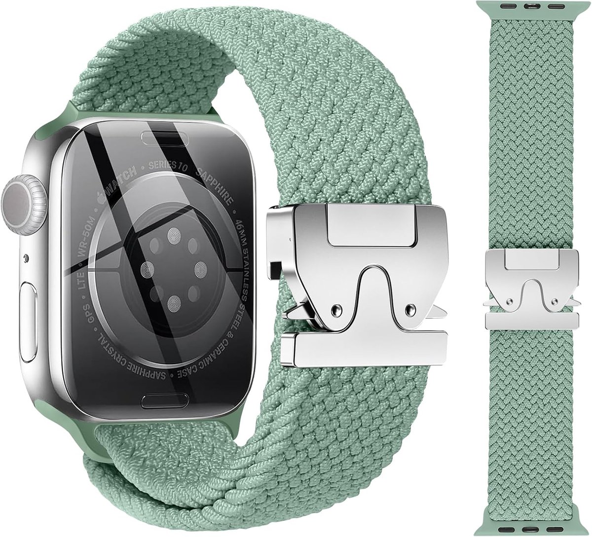 Nylon Strap Compatible with Apple Watch Strap 49mm 46mm 45mm 44mm 42mm (Series 1 2 3), Elastic Stretch Bracelets for - ShopVlot
