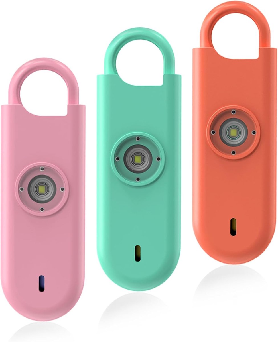 Fauxomor Personal Alarm for Women, 3 Pcs 140DB Self Defense Keychain Alarm with Low Battery Warning and Strobe Lamp - ShopVlot