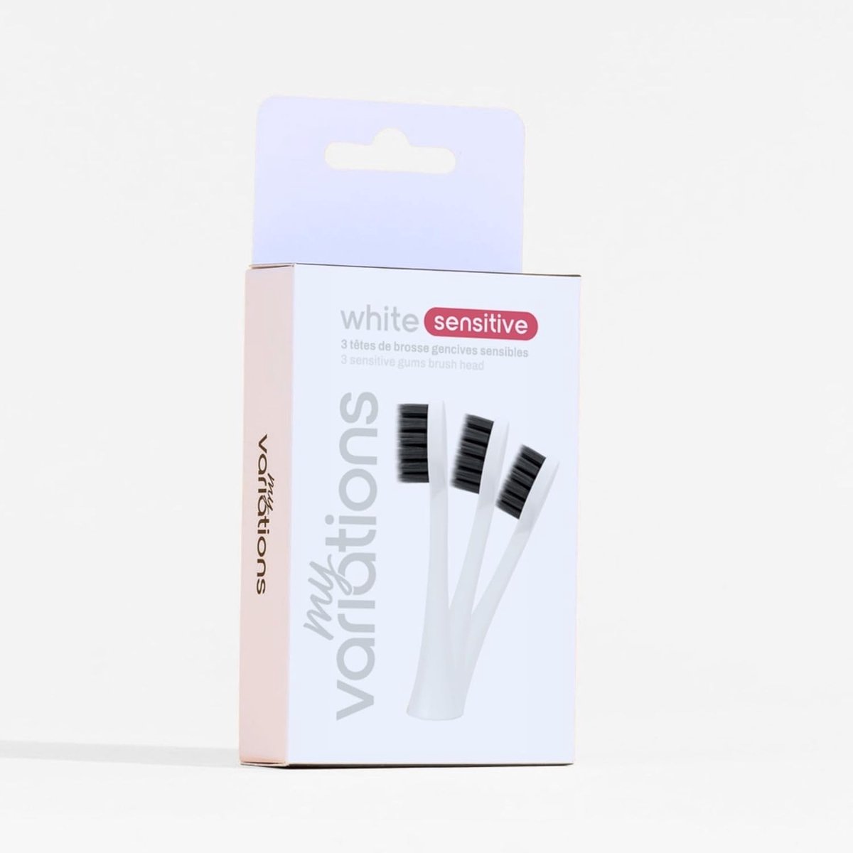 MY VARIATIONS Toothbrush head, sensitive, white, 3 pieces - ShopVlot