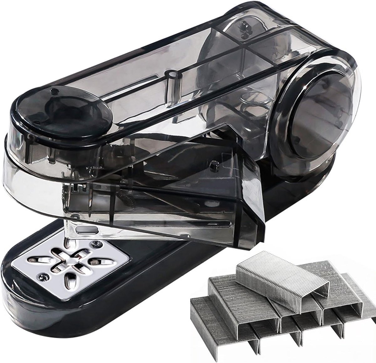Nietmachine voor kantoor, moeiteloze nietmachine, 75 mm, nietdiepte, tot 25 vel, 360 graden draaibare nietmachine - ShopVlot