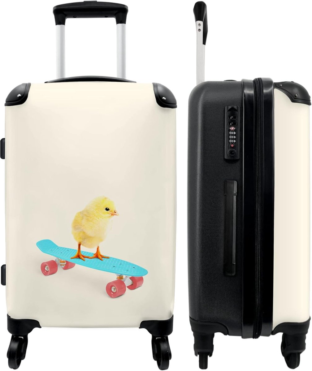 NoBoringSuitcases.com® Travel Suitcase Trolley Suitcase Luggage Suitcase Large Chick - Yellow - Skateboard - Blue - ShopVlot