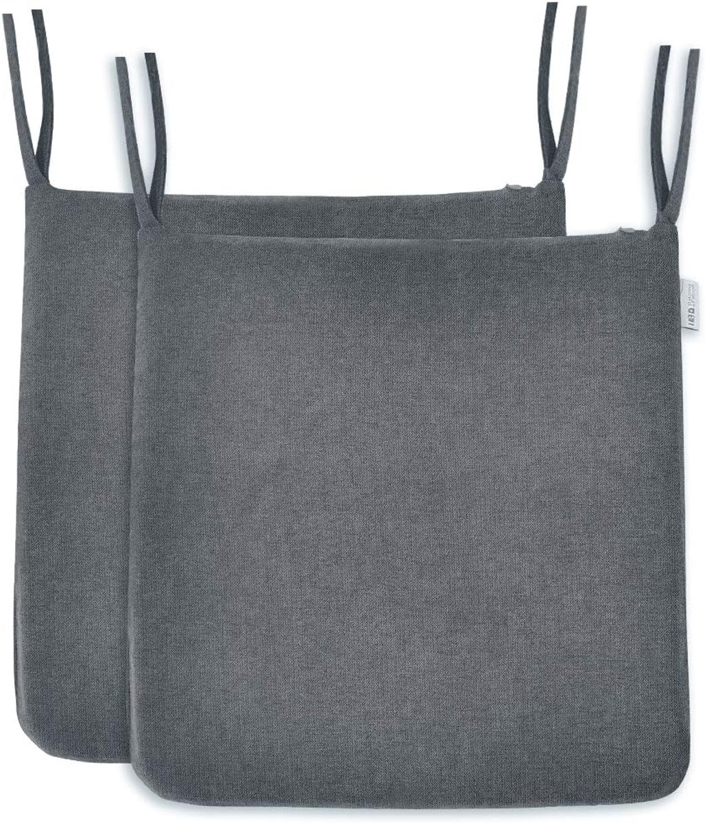 Balcony&Falcon Set of 2 Chair Cushions, 1 x Memory Foam, Beautiful Fabric Chair Cushions, 1 x Grey, 1 x Chair Cushion - ShopVlot