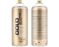 Montana Cans 285790 Montana Spray Can Gold 400ml-SHOCK Colors, Gld400-s9100-Shock White - ShopVlot