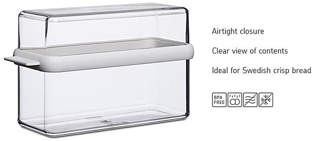 Cracker Bewaardoos - Luchtdichte Voorraadcontainer voor Knäckebröd en Crackers - 1600 ml - Wit — cadeau in Cadeau-ideeën - foto 4