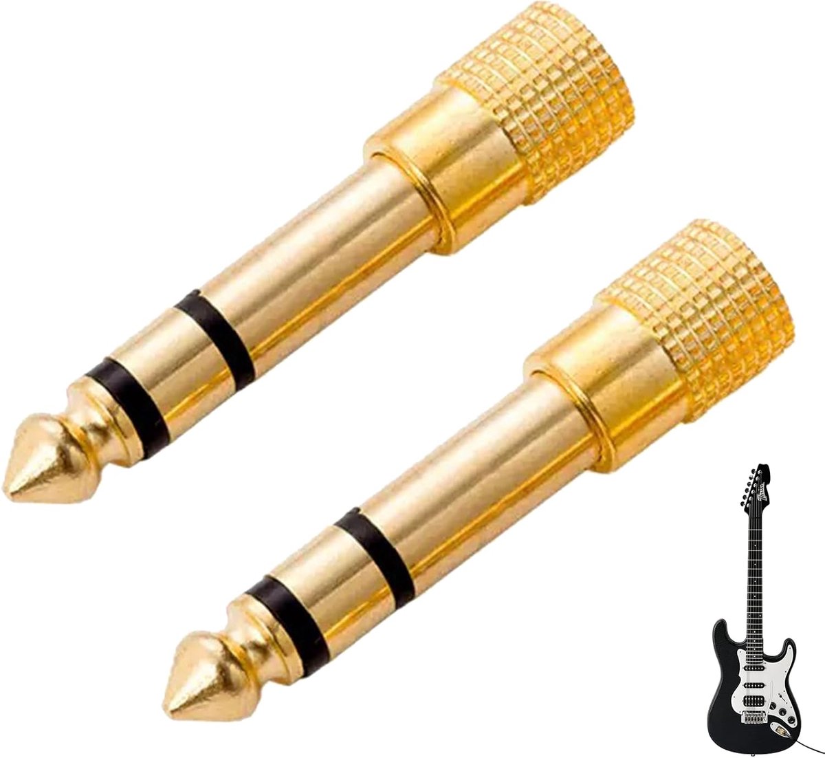 2 stuks adapter jack 6.3 naar 3.5, audio-jackstekker, geschikt voor gitaarversterkers, audiosystemen, microfoons - ShopVlot