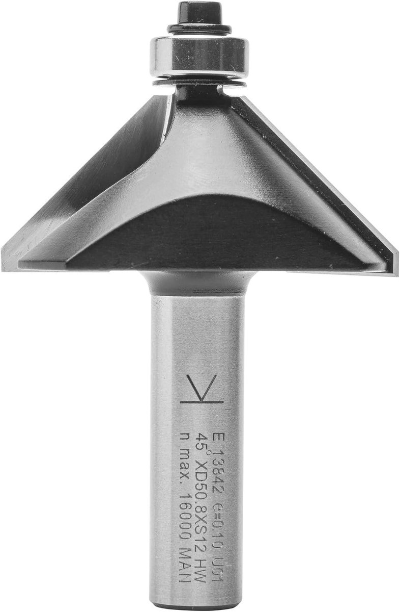 ENT 13842 Edge milling cutter with 45° angle, Carbide, Shank diameter (S) 12 mm, Fremameter (D) 50.8 mm, NL 19 mm, E - ShopVlot