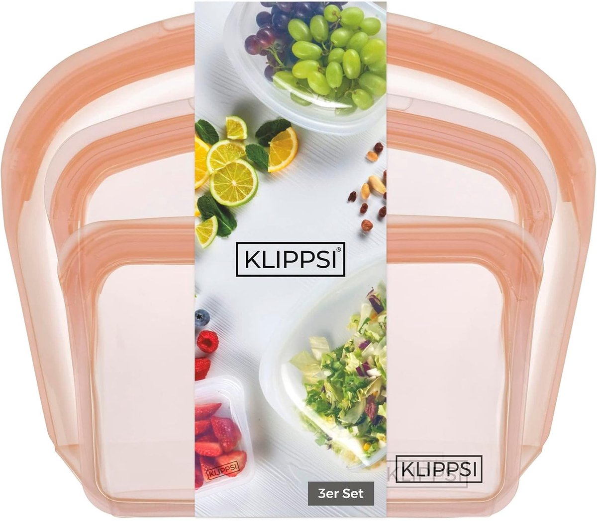 Set of 3 Reusable Silicone Bags, Freezing Bags, Storage Bags, Tear-resistant, Heat-Cold-Resistant, Leak-proof - ShopVlot