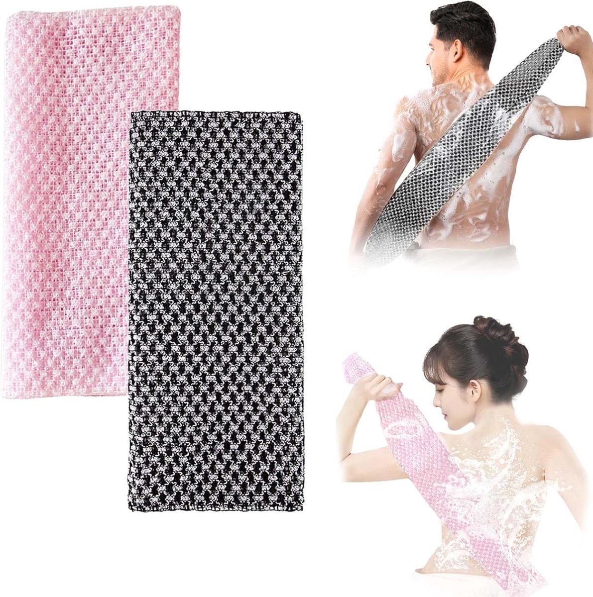 2pcs Exfoliating Shower Towel, Deep Cleaning Exfoliating Towel, Double Sided Reusable Exfoliating Cloth - ShopVlot