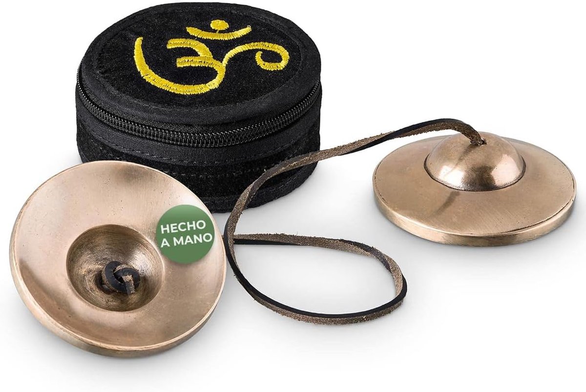 Tibetan Cinegel Diameter 5.5 cm, Light Clay, Matt Without Symbols, for Meditation (Tingsha), Sound Massage and Sound - ShopVlot