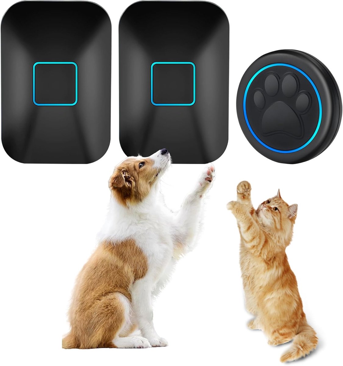 Halo Paw Dog Bells for Toilet Training - Blk Touch Dog Bell and Dog Doorbell for Potty Training, Wireless LED Dog - ShopVlot
