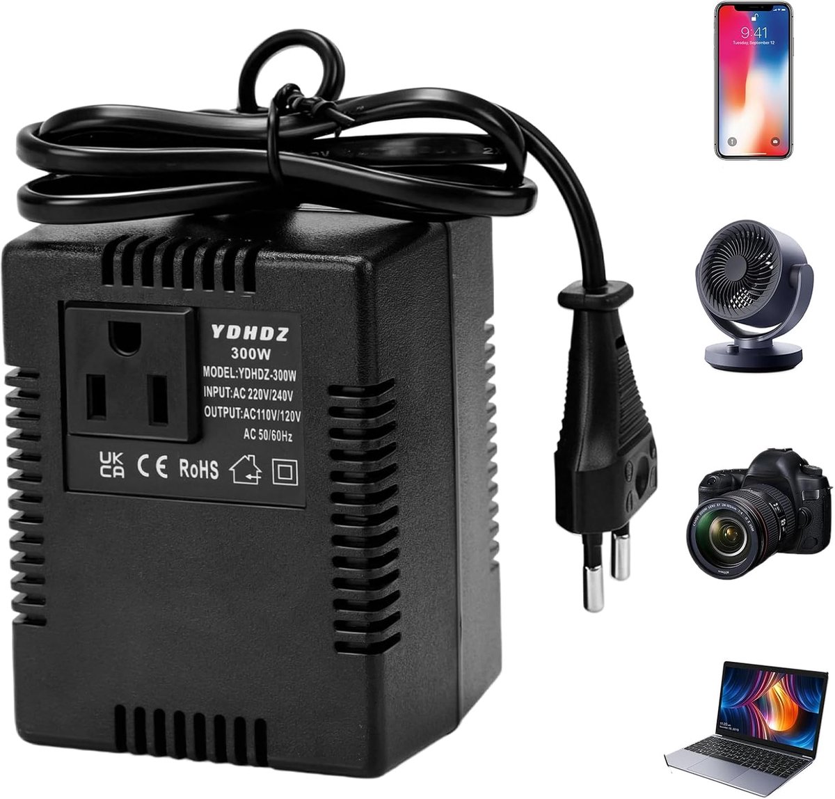 Reisstroomadapter voor luchtreiniger, computer, mini-camera's en meer - ShopVlot