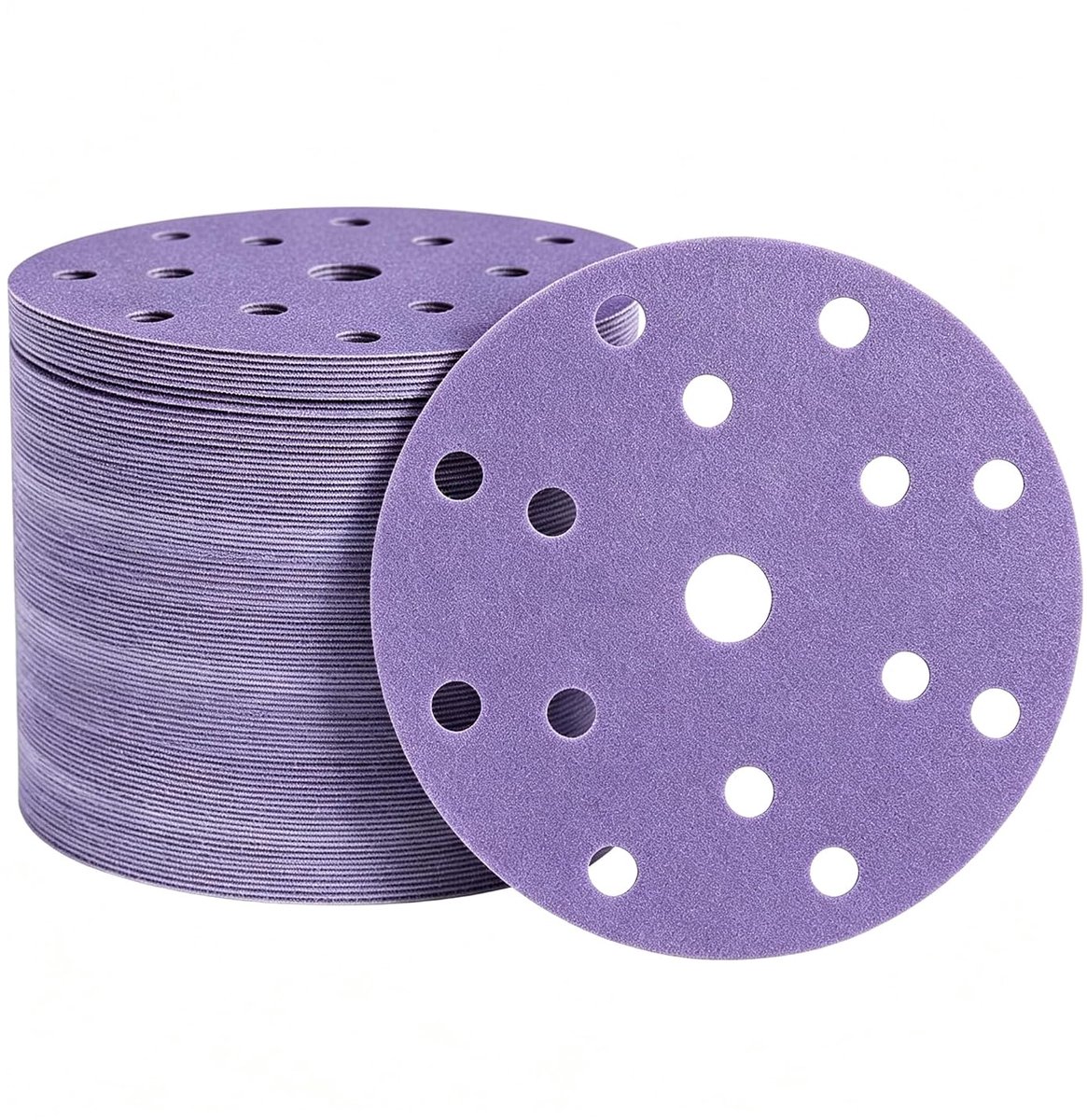 60 pieces sandpaper 150 mm 40/80/120/180/240/320 grit 15 holes ceramic sanding discs eccentric sandpaper - ShopVlot