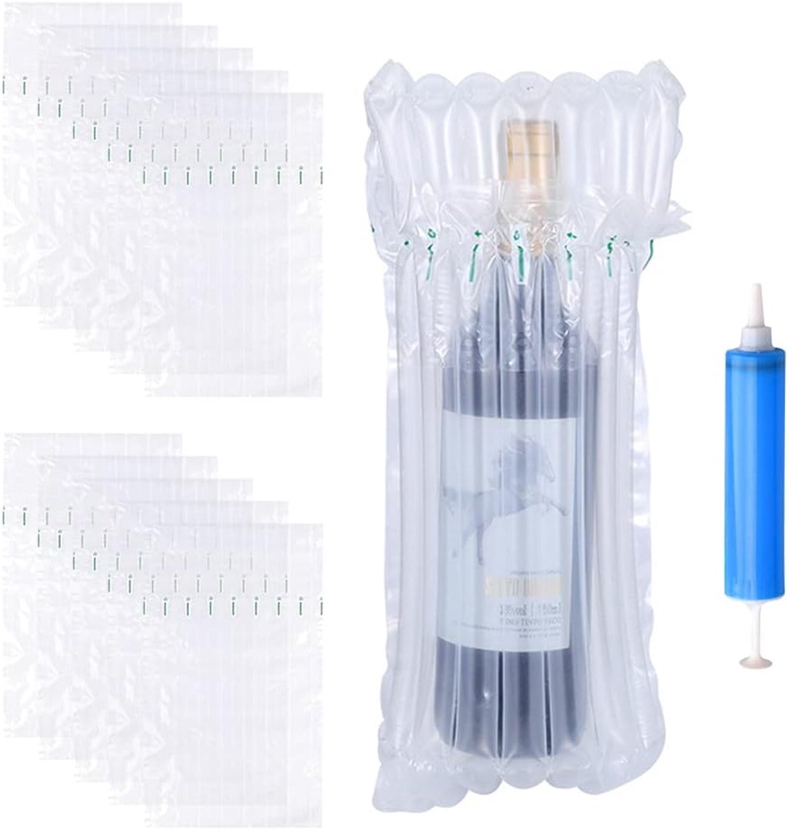 HUYIWEI 10 Pcs Wine Bottle Protection, Inflatable Air Column, Air Bubble Bag, Anti-Shock Glass Bottle Packaging - ShopVlot